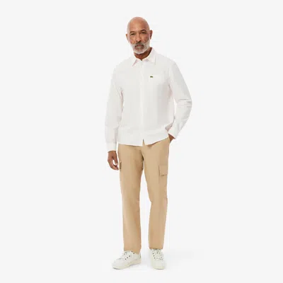 Lacoste Men's Regular Fit Lightweight Cotton Cargo Pants - 38 In Beige