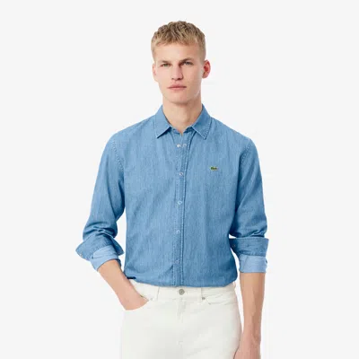 LACOSTE MEN'S REGULAR FIT LIGHTWEIGHT DENIM SHIRT - 15½ - 39
