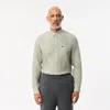 Lacoste Men's Long Sleeve Striped Button-down Linen Shirt In Green