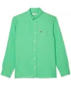 Lacoste Men's Regular-fit Linen Shirt In Uyx Flamant