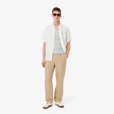 Lacoste Men's Regular Fit Linen Twill Pants - M - 4 In White