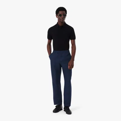 Lacoste Men's Regular Fit Linen Twill Pants - L - 5 In Blue