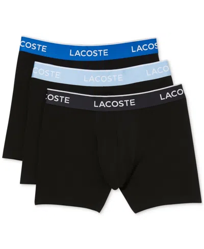 Lacoste Logo-waistband Boxer 3-pack In Patterned Black