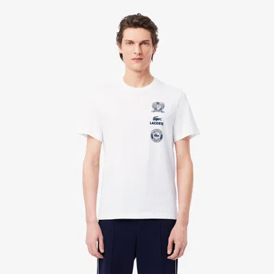 Lacoste Men's Regular Fit Printed Jersey T-shirt - M - 4 In White
