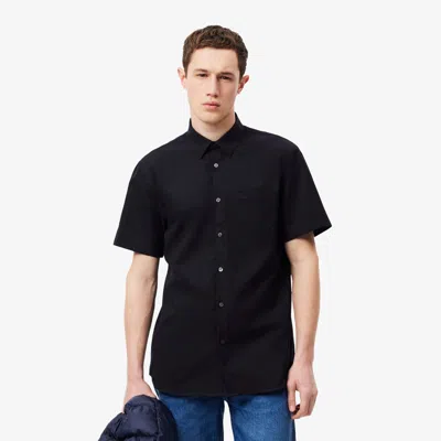 Lacoste Regular Fit Short Sleeved Shirt - 18 - 46 In Blue