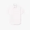 Lacoste Men's Regular Fit Solid Cotton Shirt - 18 - 46 In White