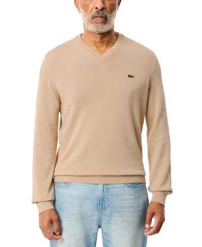 Lacoste Mens Organic Cotton Crew Neck Sweater In Viennese 02s