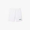 Lacoste Men's Regular Fit Text Embroidery Fleece Shorts - Xxl - 7 In White