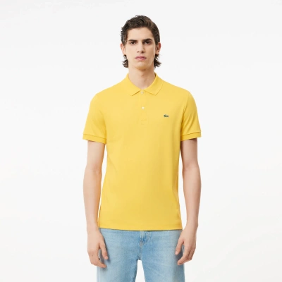 Lacoste Ultra Soft Cotton Pima Jersey Polo - M - 4 In Yellow