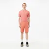 Lacoste Men's Regular Fit Washed Effect Printed Fleece Shorts  - S - 3 In Pink