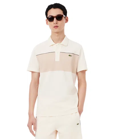 Lacoste Regular Fit Colour-block Piqué Polo Shirt - Xxl In White