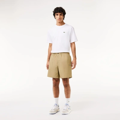 Lacoste Men's Relaxed Fit Cotton Shorts - S - 3 In Beige