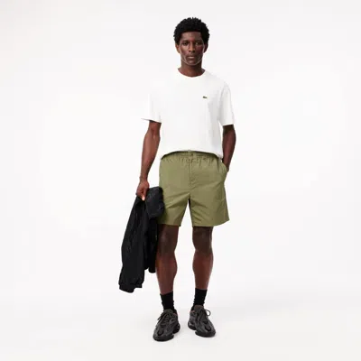 Lacoste Men's Relaxed Fit Poplin Shorts - M - 4 In Green