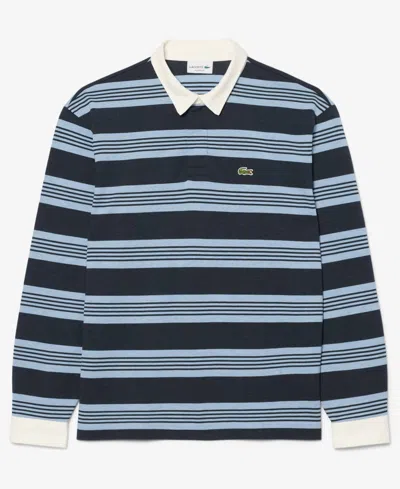 Lacoste Relaxed Fit Striped Piqué Rugby Polo Shirt In Multi