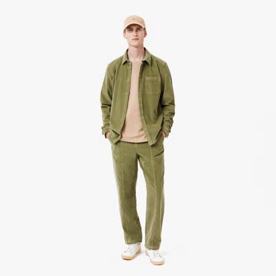 Lacoste Men's Relaxed Fit Velour Pants - 38 In Green