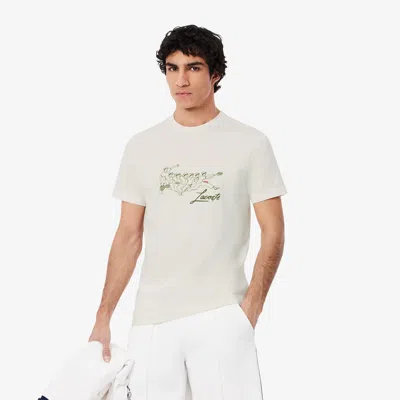Lacoste Men's René  Print Tennis Heritage T-shirt - 4xl - 9 In White