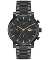 Lacoste Men's Replay Ionic Plated Black Stainless Steel Bracelet Watch, 44mm In Multi