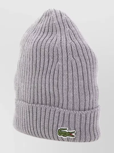 Lacoste Men's Ribbed Wool Beanie With Folded Cuff
