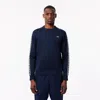 Lacoste Men's Crewneck Long Sleeve Decorative Trim Performance Sweatshirt In Blue
