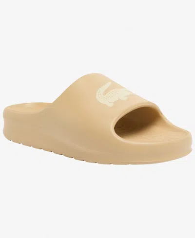Lacoste Men's Serve 2.0 Chunky Slip-on Slides In Tan,beige