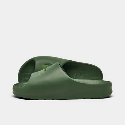 Lacoste Men's Croco 2.0 Evo Slip-on Slide Sandals In Green/green