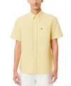 Lacoste Men's Regular Fit Short Sleeve Oxford Shirt - 17¾ - 45 In Yellow