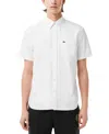 LACOSTE MEN'S SHORT SLEEVE BUTTON-DOWN OXFORD SHIRT