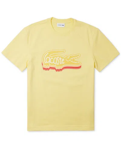 Lacoste Men's Short Sleeve Crewneck Logo Graphic T-shirt, Created For Macy's In Yellow