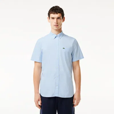 LACOSTE MEN'S SHORT SLEEVE REGULAR FIT GINGHAM SHIRT - 15 - 38