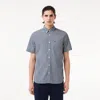 Lacoste Short Sleeved Regular Fit Gingham Print Shirt  - 18 - 46 In White