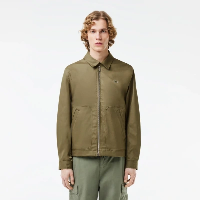 Lacoste Men's Short Waterproof Cotton Jacket  - 54 - L In Green