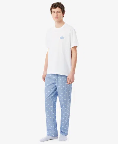 Lacoste Men's Short-sleeve T-shirt And Pajama Pants, 2-piece Set In Multi