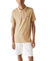 Lacoste Men's Slim Fit Short Sleeve Ribbed Polo Shirt In Brown