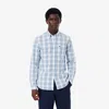 Lacoste Men's Slim Fit Stretch Plaid Shirt - 17 - 43 In White