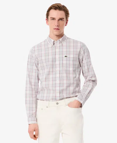LACOSTE MEN'S SLIM FIT STRETCH PLAID SHIRT