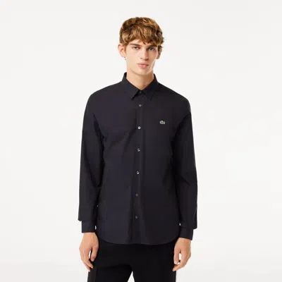 Lacoste Men's Slim Fit Stretch Poplin Shirt - 15¾ - 40 In Blue