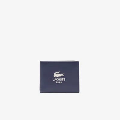 Lacoste Men's Small Fg Printed Leather Coin Purse - One Size In Blue