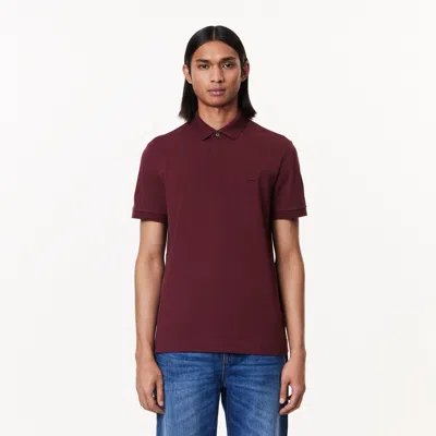 Lacoste Men's Regular Fit Paris Stretch Piqué Polo - Xl - 6 In Red