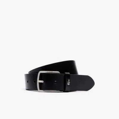 Lacoste Men's Smooth Leather Belt - 45 In In Black