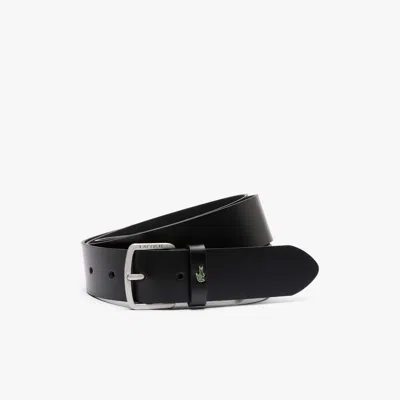 Lacoste Men's Smooth Leather Belt - 37 In In Black