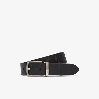 Lacoste Men's Smooth Leather Belt & Buckle Gift Set - 39 In - 100 Cm In Black