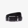 Lacoste Men's Smooth Leather Belt & Buckle Gift Set - 39 In In Black