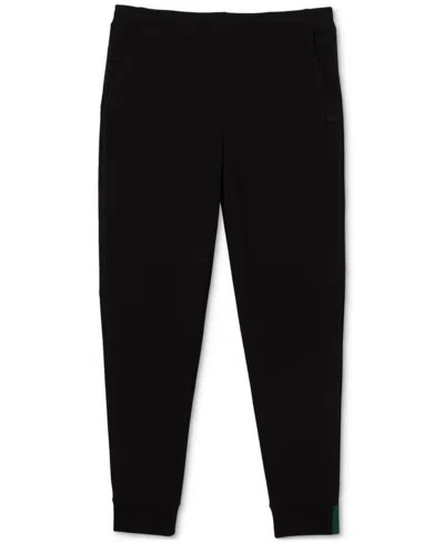 Lacoste Men's Solid Active Double Face Track Pants In Noir