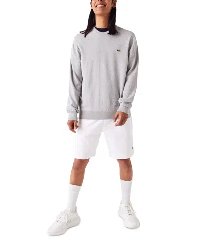 Lacoste Men's Solid Croc Sweater In Cca - Silver Chine