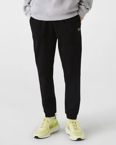 Lacoste Men's Solid Fleece Joggers In Black