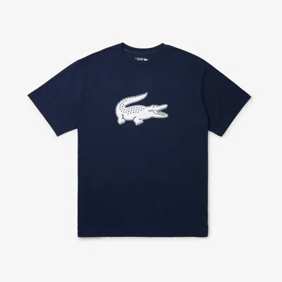 Lacoste Men's Sport Big Fit Breathable Logo T-shirt - 4xl Big In Blue