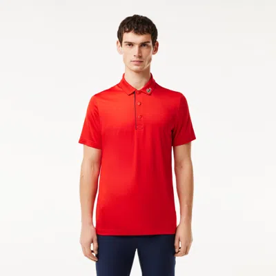 Lacoste Ultra-dry Technical Jersey Golf Polo - S - 3 In Red