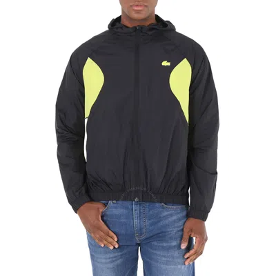 Lacoste Men's Sport Packable Nylon Windbreaker Jacket In Black