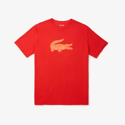 Lacoste Men's Sport Tall Fit Print Cotton T-shirt - 3xl Tall In Red