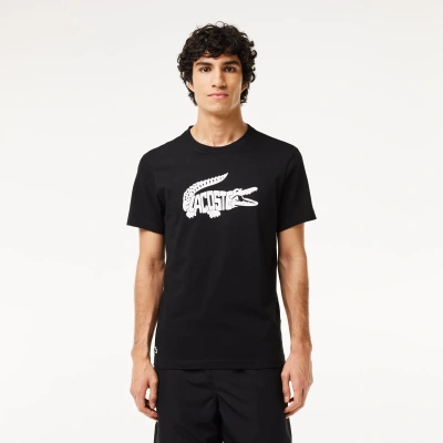 Lacoste Men's Sport Ultra-dry Croc Print T-shirt  - L - 5 In Black